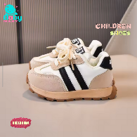 Toddler kids walking shoes thick soft sole boys girls casual shoes striped 2025 new fashion children sports shoes wear resistant